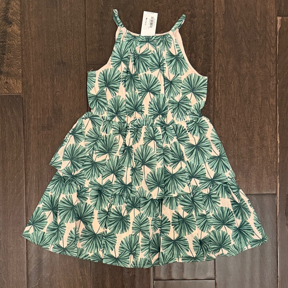 NWT Janie and Jack Palm-Print Sundress with Ruffle Straps